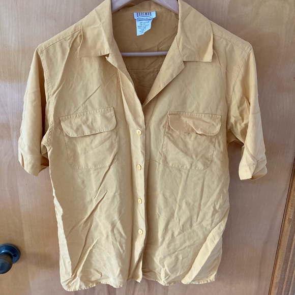 Yellow 100% silk shirt (pre-owned) - Picture 5 of 6